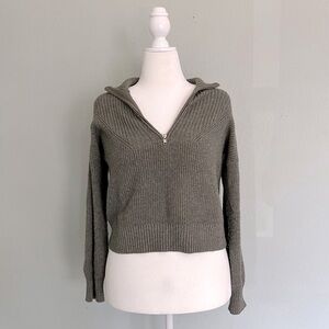 Pinque (Stitch Fix) 3/4-Zip Pullover Olive Sweater Women’s L